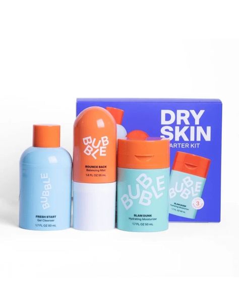 Bubble Skin care 3-Step Hydrating Routine Bundle, for Normal to Dry Skin. Bubble Dry Skin, Bubble Skincare Products, Skin Care For Kids 9-10, Kids Skin Care Products, Bubble Skincare For Kids, Skin Care Bubble, Sephora Skin Care For Kids, Skin Care For Kids, Bubble Skin Care