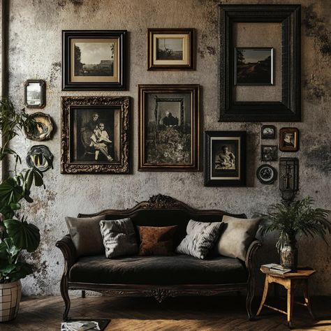 Vintage-Inspired Gallery Wall Ideas: Timeless Displays with Nostalgic Charm Gallery Wall Antique, Wall Art Layout, Antique Gallery Wall, Counselling Office, Wall Medallion, Victorian Wall Art, Art Layout, Unique Gallery Wall, Gallery Wall Ideas