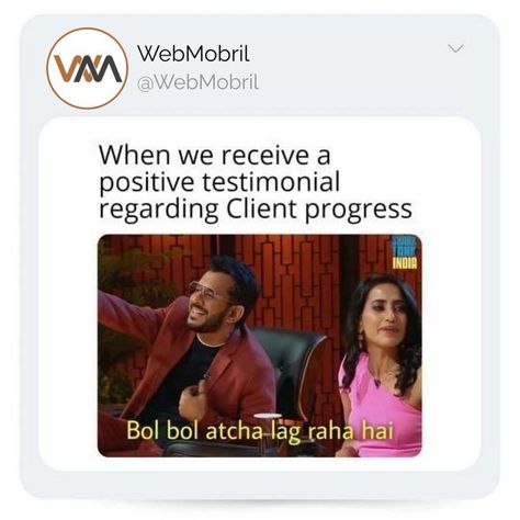 Comment 🐬 who is a #SharkTankIndia fan already. We cross through the client expectations. #sharktank #india #webmobril #itcompany #positive #clientdiaries #testimonial #clienttestimonial #meme #sharktankmeme #funny Shark Tank Memes, Shark Tank India, The Client, Shark Tank, India, Technology, Fan, Memes, Funny