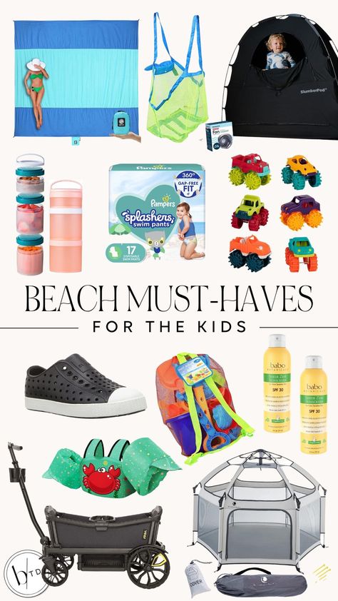 We just got back from our first family trip to the beach! I thought it might be helpful to round up the things I would consider “must-haves” if you’re going to the beach with kids or babies. Plus, you can order all of them on Amazon. I've also linked all of our summer swimsuits and outfits. Click to shop! Beach Hacks With Kids, Beach Must Haves For Kids, Kids At The Beach, Beach With Kids, Mesh Beach Bags, Beach Necessities, Pack And Play, Baby Stage, Kids Travel