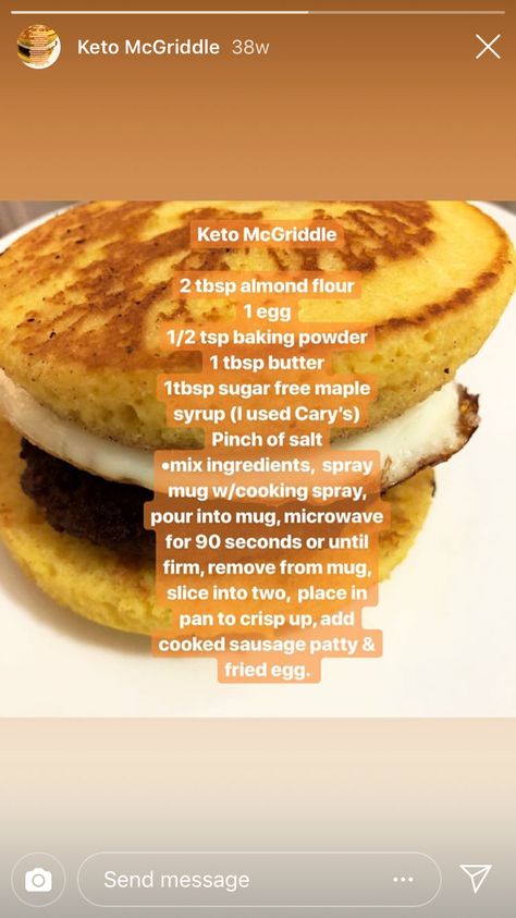 Keto Mcgriddle, Fast Food List, Ideal Protein Recipes, Lo Carb Recipes, Sugar Free Maple Syrup, Keto Recipes Breakfast, Tasty Pancakes, Low Carb Gluten Free, Low Carb Breakfast