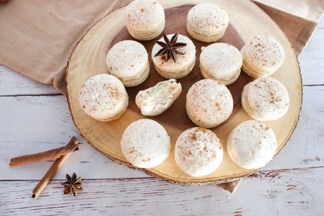 Chai Macarons, Orange Pekoe Tea, Macaron Recipes, Macaron Template, Chai Recipe, White Chocolate Ganache, Masala Chai, Macaron Recipe, Tea Latte