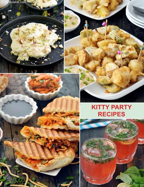 Kitty Party Recipes | Page 1 of 21 Kitty Snacks Party Ideas, Indian Kitty Party Snacks, Kitty Party Menu Indian, Kitty Party Snacks Food Ideas, Kitty Party Food Ideas Indian, Kitty Party Snacks Indian, Sanrio Drinks, Indian Party Food, Indian Food Party