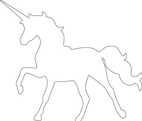 Unicorn Outline - Black & White Unicorn Quilt Pattern Unicorn Line Drawing Simple, Unicorn Outline Printable, Unicorn Line Art, Unicorn Drawings, Unicorn Outline, Unicorn Template, Unicorn Stencil, Unicorn Quilt, Unicorn Silhouette