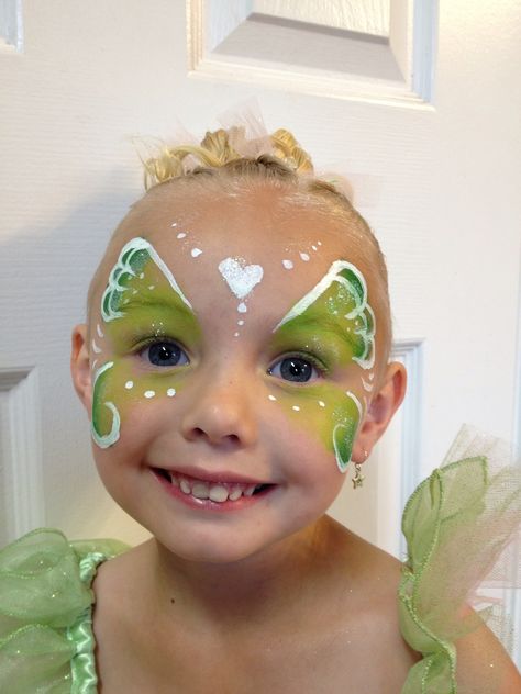 Pixie Princess - Face Painting by Jennifer Van Dyke Tinkerbell Makeup, Fairy Halloween Makeup, Princess Face Painting, Fairy Face Paint, Fairy Face, Butterfly Face Paint, Tinkerbell Fairy, Tinkerbell Fairies, Tinkerbell Party