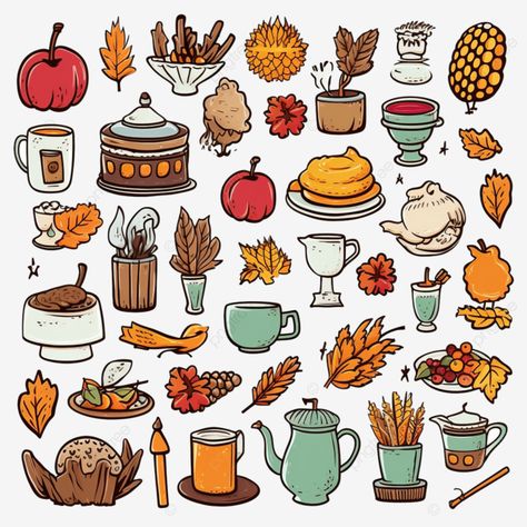 hand drawn stickers set of thanksgiving day things in doodle style turkey thanksgiving food thanks Simple Turkey Drawing, Thanksgiving Turkey Drawing, Turkey Doodle, Thanksgiving Turkey Clipart, Thanksgiving Doodles, Turkey Clip Art, Turkey Template, Thanksgiving Drawings, Turkey Drawing