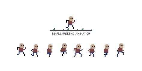 simple_running_anim.gif (640×320) Running Animation, Pixel Life, Walking Animation, Animation Classes, Indie Game Art, Piskel Art, Art Pixel, Pixel Characters, Pixel Animation