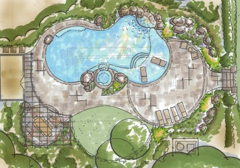 Landscape Planning Pool Design Plans, Landscape Planning, Landscape Architecture Plan, Landscape Design Drawings, Residential Landscaping, Urban Landscape Design, Architecture Design Drawing, Garden Design Plans, Landscape Design Plans