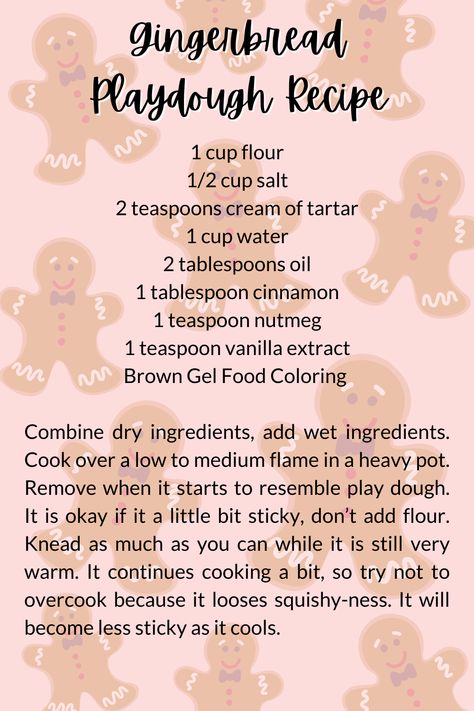 Gingerbread Playdough Recipe — the Workspace for Children Scented Play Dough Recipe, Easy Gingerbread Playdough Recipe, Gingerbread Man Playdough Mats, Diy Gingerbread Playdough, Hot Chocolate Playdough Recipe, Gingerbread Playdough Recipe No Cook, Gingerbread Lesson Plans For Toddlers, Gingerbread Preschool Theme, Gingerbread Crafts For Toddlers