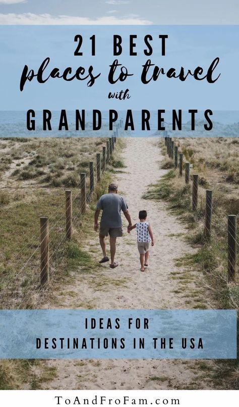 Are you planning a family vacation with grandparents? Check out the best multigenerational travel destinations in the US. No matter if you're looking for a beach, national park, city, or rural trip, these locations have something for everyone. To & Fro Fam Traveling With Grandkids, Large Family Vacation Ideas, Family Trip Ideas Destinations, Multi Family Vacation Ideas, Extended Family Vacation Ideas, Large Family Vacation Destinations, Best Family Vacations In The Us, Vacation Ideas Family, Fun Places To Travel