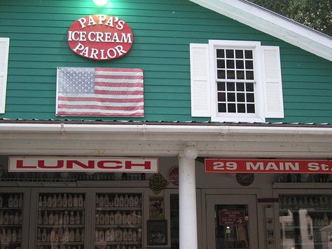 Papa's Ice Cream Parlor in Lake Luzerne, NY. We would always visit here during our summers in Saratoga Springs, NY. Now it is gone. Disney World Parade, Carolina Beach Nc, Big Porch, Cherry Ice Cream, Summer Jobs, Carolina Beach, Ice Cream Parlor, Soda Fountain, Saratoga Springs