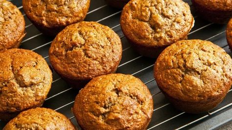 The Fruity Way Martha Stewart Sweetens Muffins Without Adding Sugar Prune Muffins, Muffins With Applesauce, Bran Muffins Healthy, Banana Bran Muffins, Ms Recipes, Moist Muffins, Apple Sauce Recipes, Blackstrap Molasses, Sweet Muffin