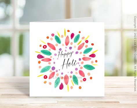 Holi Card For Kids, Holi Wishes Creative, Holi Cards, Holi Greetings Pictures, Holi Card, Holi Greeting Cards, Indian Celebration, Card For Parents, Holi Greetings