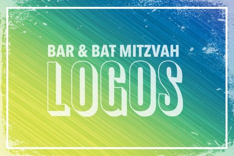 Bar Mitzvah & Bat Mitzvah logos are the "it" element of a Bar or Bat Mitzvah celebration. The most clever Bar Bat Mitzvah logo incorporates the child's first name, last name, initials and phrases. Bar Mitzvah Logos, Bat Mitzvah Logo, Party Logo, Bat Mitzvah Ideas, Animated Invitations, Bat Mitzvah Invitations, Custom Bar, Name Initials, Custom Graphics