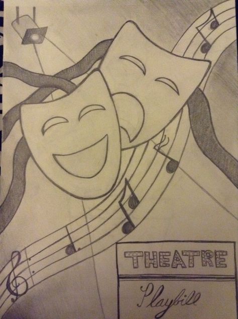 A theatre sketch I did, one of my favorite uses of shading because of the stage light. I love theatre and tried to put that on paper. Theatre Art Drawing, Theatre Painting Ideas, Theatre Stage Drawing, Wallpaintings Ideas, Theatre Sketch, Theatre Drawing, Wall Painting Flowers, Art Cd, Stage Door