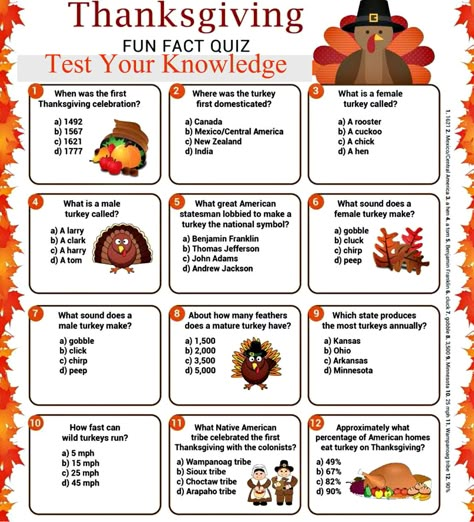 Ask these questions on air and FB, give answer in the next hour. Turkey Trivia With Answers, Thanksgiving Facts For Kids, Thanksgiving Trivia For Kids, Thanksgiving Quizzes, Thanksgiving Trivia With Answers, Thanksgiving Jeopardy, Thanksgiving Games For Family Fun, Turkey Trivia, Thanksgiving Fun Facts