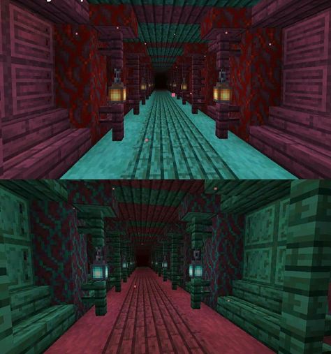 Minecraft Nether Highway, Nether Room Minecraft, Nether Tunnel Minecraft, Minecraft Building Ideas Nether, Nether House Minecraft, Minecraft Nether Builds, Minecraft Medieval House, Minecraft Underground, Minecraft Building Guide