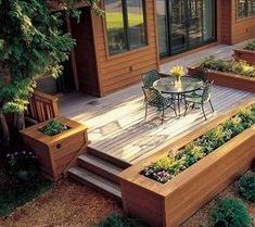 Concrete Patios, Patio Steps, Wooden Patios, Front Yard Design, Patio Planters, Garden Backyard, Decks Backyard, Diy Deck, Patio Landscaping