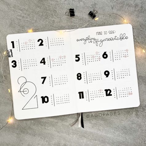 Bullet journal calender overview 2021 Bullet Journal Year Overview, Year At A Glance Bullet Journal, Bullet Journal Overview, Bullet Journal Year, Journal Year, Year At A Glance, Calendar Layout, Bullet Journal Design Ideas, 11k Followers