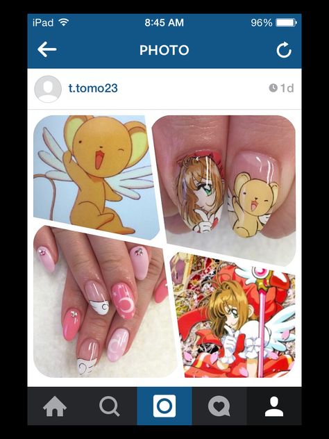 Card captors! Character Nails, Sakura Card Captor, Anime Nails, Card Captor, Sakura Card, Manicure, Nails, Anime