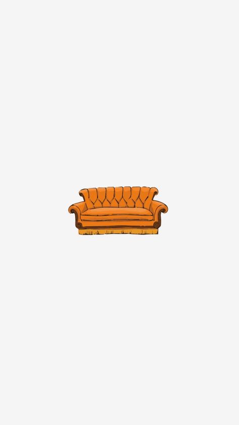 Central Perk couch! So who else is obsessed with friends ? Friends Background Wallpaper, Friends Couch Drawing, Central Perk Wallpaper, Friends Tv Show Tattoo, Central Perk Couch, Friends Sofa, Serial Art, Central Perk Logo, Friends Couch