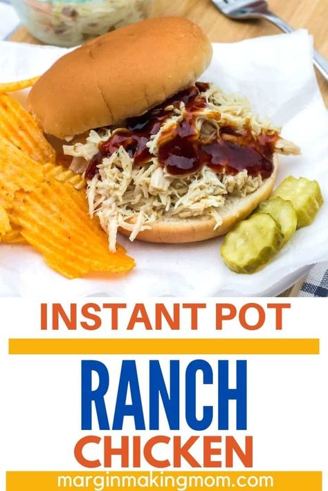 Ranch Pulled Chicken, Ranch Shredded Chicken, Ranch Chicken Sandwiches, Instant Pot Ranch Chicken, Chicken In The Instant Pot, Flavored Chicken, Great Sandwiches, Pulled Chicken Sandwiches, Big Family Meals