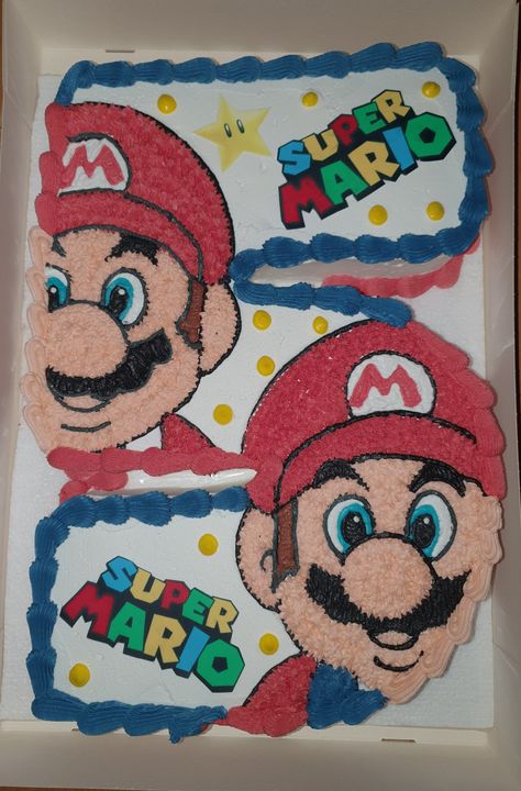 Super Mario Number Cake Number 6 Mario Cake, Number 5 Cupcakes, Number 1 Cake Design, Cake Super Mario, Number 1 Cake, Buttercream Birthday Cake, Super Mario Cake, Cake Boy, Mario Cake