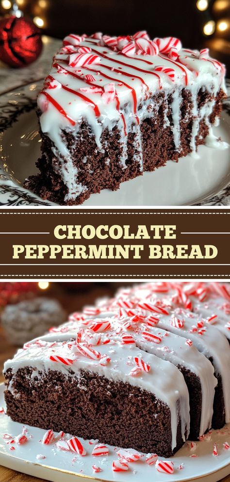 Easy Dessert Recipes to Impress: Chocolate Peppermint Bread Peppermint Bread, Creamy Foundation, Soft Cake, Sweet Hug, Peppermint Extract, Kiss Cookies, Breakfast Appetizers, Unsweetened Cocoa Powder, Apple Cider Donuts