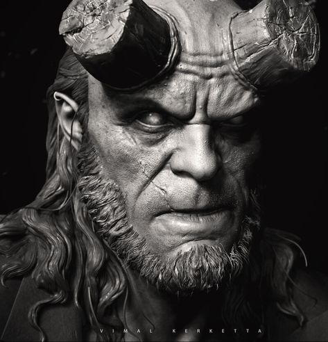 ArtStation - Hell Boy Fan art, Vimal Kerketta Hellboy Art, Hell Boy, Thanks For The Support, 다크 판타지, Pahlawan Super, Boy Tattoos, Desenho Tattoo, Dark Tattoo, Dark Horse Comics