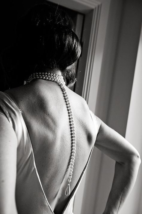 Pearl Back Necklace, Pearl Necklace Wedding, Backless Wedding, Back Necklace, 1930s Fashion, Backless Wedding Dress, London Wedding, My Dress, Dresses Uk