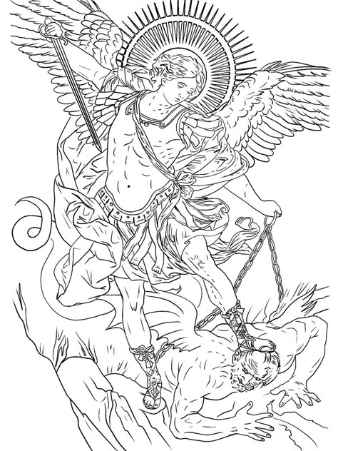 St Michael Symbol, St Micheal Tattoo Stencil, Angel Gabriel Tattoo Design, Saint Micheal Tattoo Design, Saint Michael Tattoo Stencil, Arch Angel Tattoo Design, At Michael Tattoo, Arhangel Mihail Tattoo, Gabriel Angel Tattoo