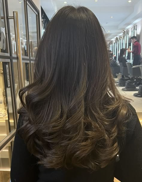 90'S Blowout Your Hair Like a Pro - Hairstyles Ideas One Length Blowout, Blowout Thick Wavy Hair, Medium Length Dark Hair Blowout, Long Wavy Hair Blowout, Blowout Hair Natural Styles Long, Salon Blowout Long Hair, Bridal Blowout Hair Middle Part, Lose Curls Blowout, Blow Dry Curls Perfect Blowout