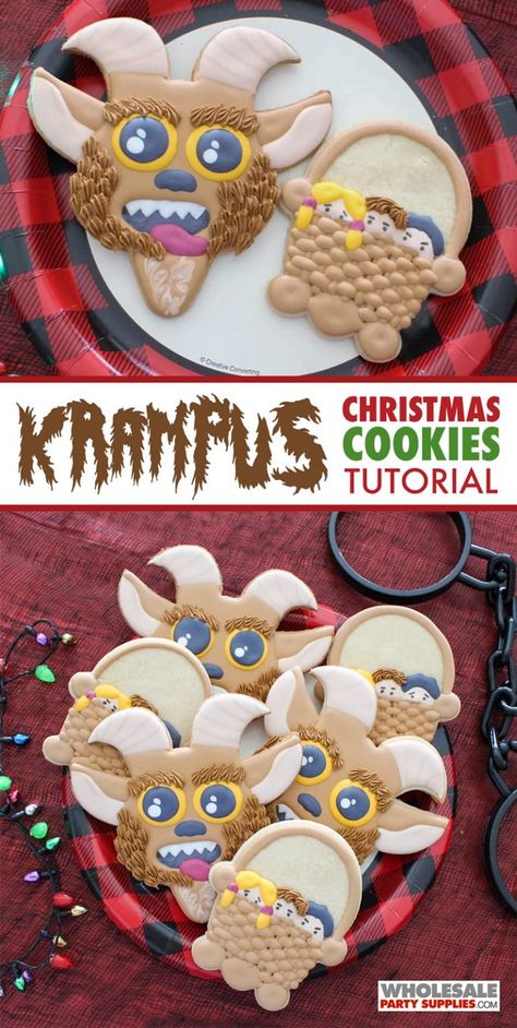 Krampus Cookies, Krampus Party, Christmas Folklore, Merry Yule, Party Ideas Activities, Brown Food Coloring, Krampus Christmas, Goth Christmas, Fancy Christmas