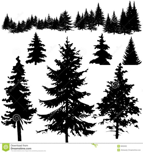 Tree Silhouette Tattoo, Pine Tattoo, Pine Tree Drawing, Boom Kunst, Pine Tree Silhouette, Tree Drawings Pencil, Pine Tree Tattoo, Forest Silhouette, Forest Tattoos