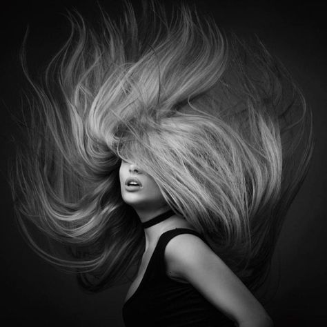 Dry Long Hair, Long Hair Tips, Hair Photography, Blowing In The Wind, White Pictures, Short Styles, Black And White Portraits, Hair Photo, Long Curly Hair