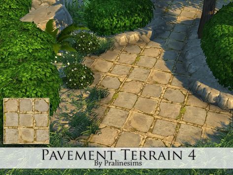 Ts4 Terrain Cc, Pavement Bricks, Cc Furniture, Sims Building, Sims 4 Build, Cc Sims, Sims 4 Game, Ts4 Cc, The Sims4