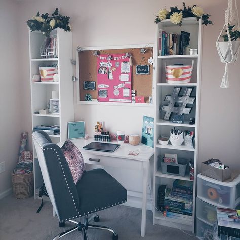 My own little personal space. This room started out as a craft room then turned into my nursing school study space/office. I prefer to… Nursing Student Desk Setup, Nursing Student Desk, Nursing Organization, Lpn School, Organize Tips, Diy House Renovations, Nursing School Studying, Desk Inspo, Office Nook