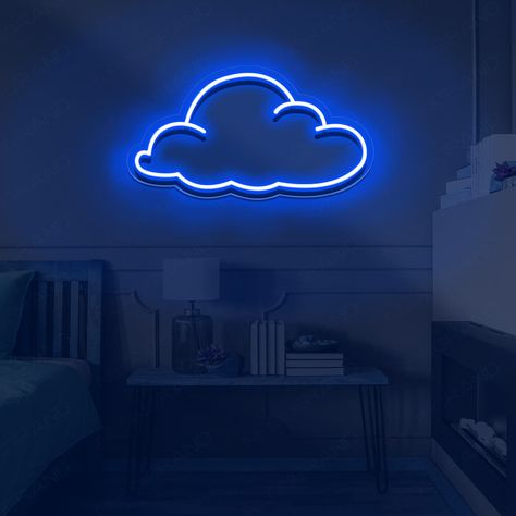 Neon Cloud Light Aesthetic Led Neon Sign Stay on the could nine and dive into the neon light with Neon Cloud Light Aesthetic Led Neon Sign. Make up your room, design your mood, create a gorgeous vibe and light up the whole space. You can do everything with the beautiful clouds neon sign. It is not only perfect decor for your bedroom, kid's room, art wall but led cloud sign is also a wonderful gift for your loved one. Led sign cloud will get you many admirers and it will never go out of style. Le Neon Cloud, Neon Signs For Bedroom, Cloud And Moon, Neon Room Decor, Signs For Bedroom, Bedroom Kid, Cloud Light, Led Bleu, Light Aesthetic