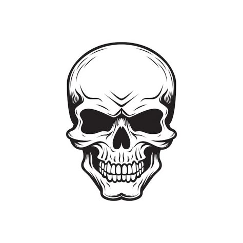 Skull Vector Logo, Face Skull Tattoo, Otf Logo, Old Clock Tattoo, Skull Background, Chest Tattoo Stencils, Ed Roth Art, Crow Tattoo Design, Ghost Horror