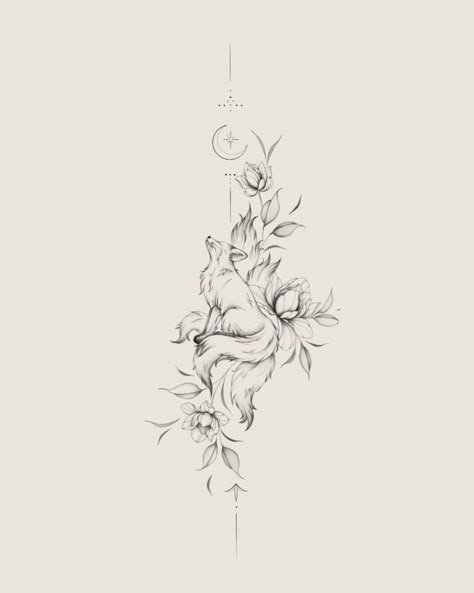 Delicate Fox Tattoo, Spirit Animal Tattoo, Tattoo Writing Fonts, Fox Tattoo Design, Small Dragon Tattoos, Forest Tattoos, Hip Tattoos Women, 4 Tattoo, Tattoo Now