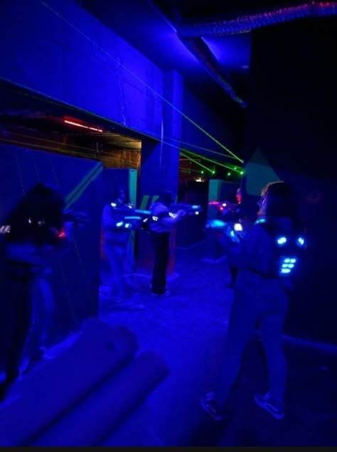 Laser Tag With Friends, Ideas For Hangouts, Laser Tag Games, Laser Tag Aesthetic Friends, Lazer Tag Party Ideas, Laser Game Aesthetic, Places To Go For Your 13 Birthday, Laser Tag Date, Laser Tag Aesthetic