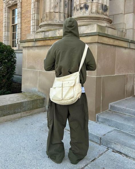 How about his color? 🧟 Embracing the essence of urban chic with today‘s outfit: cozy khaki hoodie paired effortlessly with baggy khaki pants for that laid-back vibe. Adding a pop of color with a vibrant green balaklava, while keeping it practical yet stylish with a beige cross bag slung across. Grounding the look with classic white sneakers for a touch of casual sophistication. • • • 📸 @willbrookes__ 🇨🇦 🧢Balaklava : evolsquad 👔Top : dreamz 👖Bottom : jaded man 👞Shoes : adidas • • • • • •... Baggy Khaki Pants Outfit Men, Baggy Khaki Pants Outfit, Khaki Pants Outfit Men, Khaki Pants Outfit, Pants Outfit Men, Cross Bag, Urban Chic, White Sneakers, Classic White