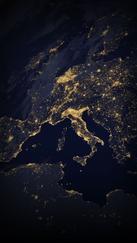 Night Earth From Space, Satellite In Space, Earth Background Aesthetic, Earth Aesthetic Wallpaper, Europe At Night, Satellite View Of Earth, Satellite Photography, Earth At Night, Background Marble