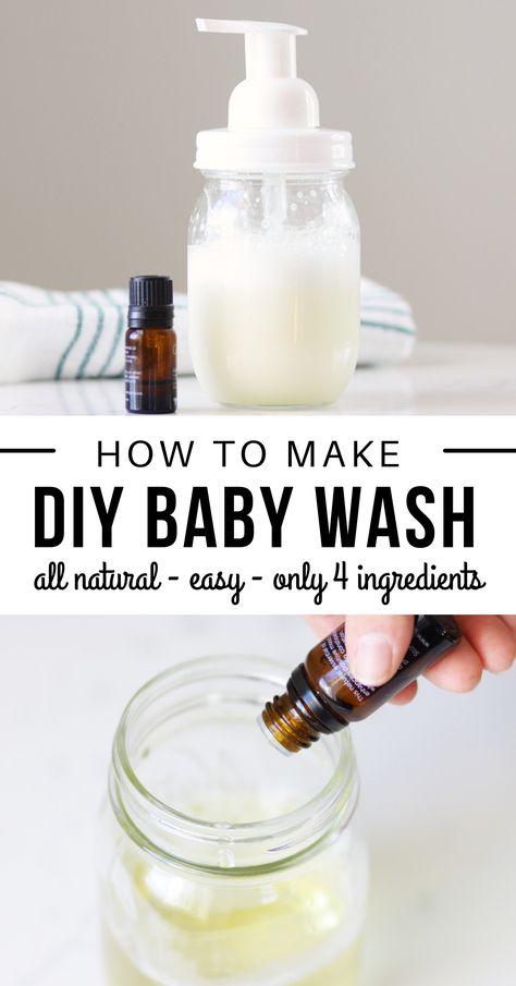 Learn how to make DIY baby wash and shampoo. It is so simple and you only need a couple ingredients like castile soap, vegetable glycerin and coconut oil. After you see just how simple it is to make all natural baby wash, you'll never want to waste money on expensive store-bought brands again! Diy Baby Lotion Natural, Homemade Baby Soap Natural, Homemade Baby Shampoo, Diy Hygiene Products, Diy Body Wash With Castile Soap, Holistic Baby Care, Baby Soap Recipe, Baby Lotion Diy, All Natural Baby Products