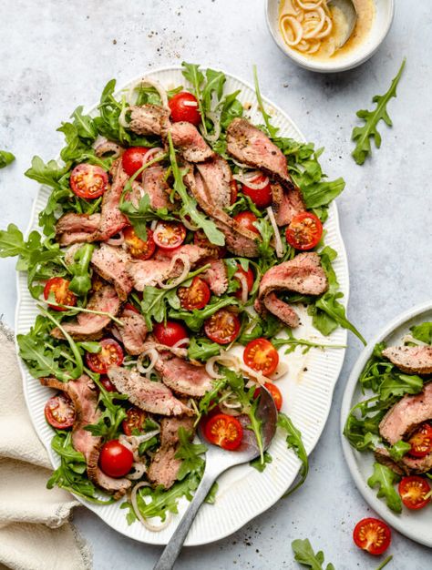 Steak Arugula Salad, Steak And Arugula, Health Era, Flank Steak Salad, The Defined Dish, Defined Dish, Arugula Salad Recipes, Marinated Flank Steak, Yummy Meals