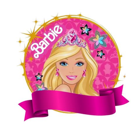 Barbie Name Tag Printable, Barbie Pasta, Barbie Cake Designs, Barbie Decor, Cinderella Cake Topper, Quran Covers, Barbie Birthday Cake, Heart Cake Topper, Kids Cartoon Characters