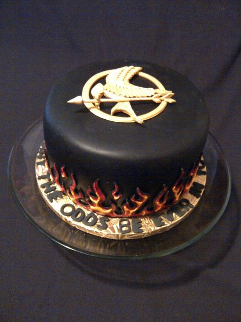 dis was my 13th b-day cake. my ma made it XD Hunger Games Cake, Games Cake, B Day Cake, Mocking Jay, Birthday Stuff, Chocolate Fondant, Happy Bday, Cake Boss, Dessert Decoration