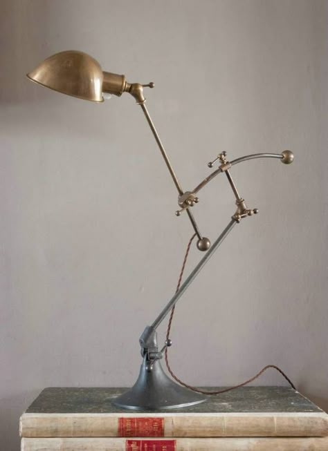 Brass anglepoise lamp in Lighting from Alex Macarthur Industrial Bedrooms, Industrial Lighting Design, Anglepoise Lamp, Element Lighting, Adjustable Lamp, Steampunk House, Industrial Style Decor, Luminaire Vintage, Steampunk Decor