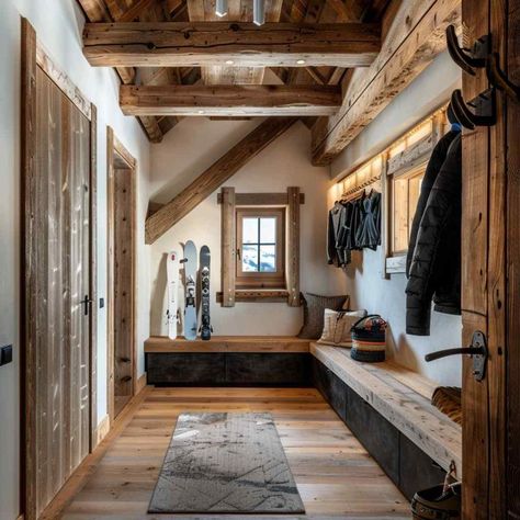 mudroom scandinesemod Mudroom Designs, Mudroom Ideas, Entryway Inspiration, Mudroom Design, Local Gym, Organized Living, Seamless Transition, Raw Beauty, Cabin Homes