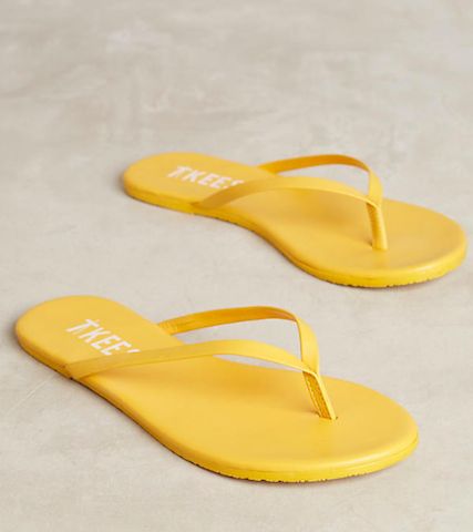 Tkees Flip Flops, Yellow Flip Flops, Cute Flip Flops, Sandals Gladiator, Yellow Outfit, Ballet Pink, Leather Flip Flops, Lace Up Sandals, Colored Leather